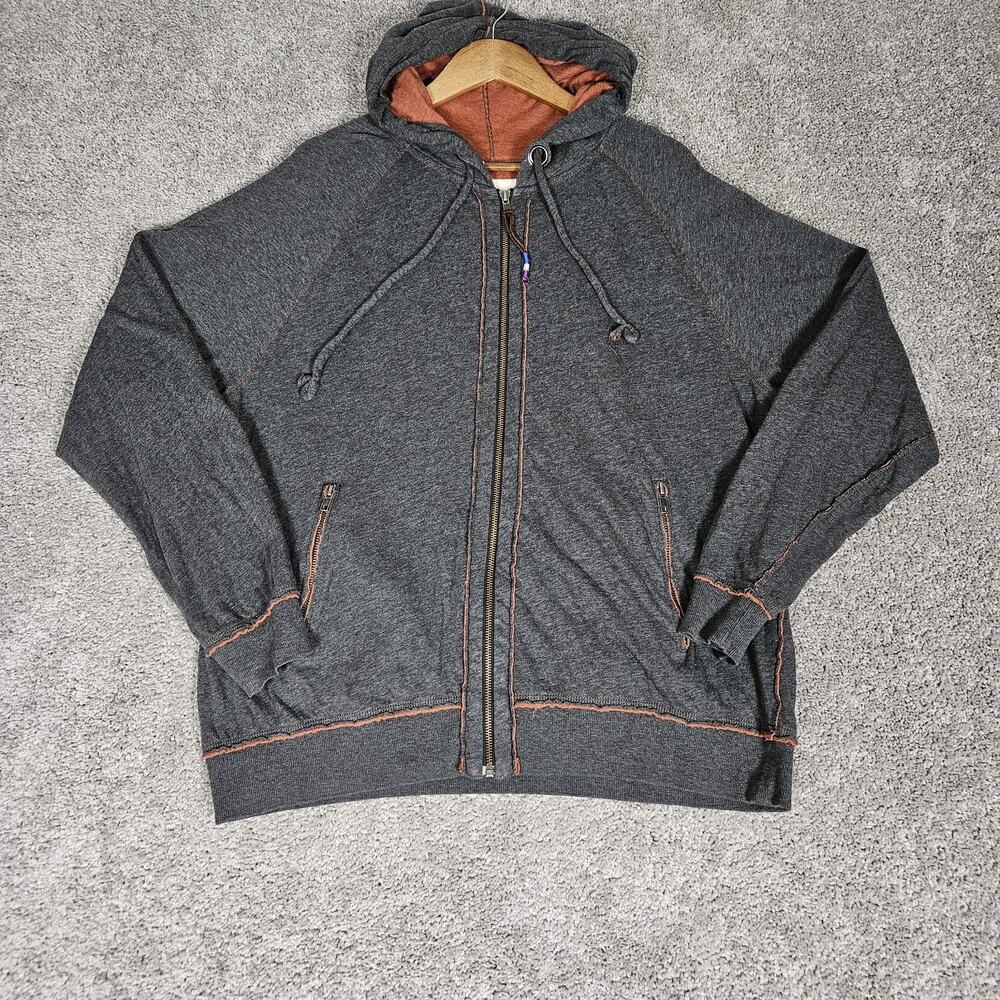 32 Bar Blues Hoodie Men's Large Gray Full Zip Casual Loungewear Activewear